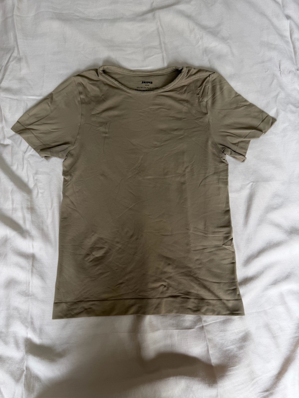 SKIMS Short Sleeve Crewneck Tee in Olive